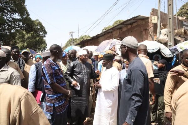 President Barrow visits market victims in WCR