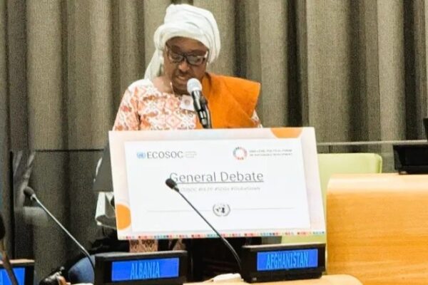 Minister of Gender, Fatou Kinteh speaking on SDGs