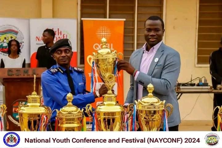 Gambian handball trophy with Minister Badjie and King Colley