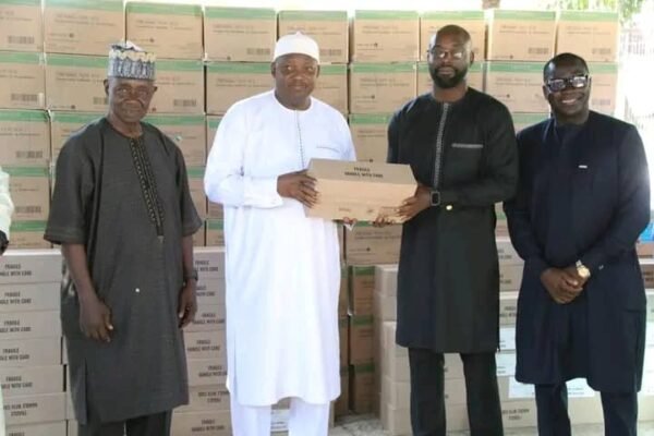 President Barrow receivieng $12 million worth of donation
